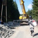 Strasse blockiert in Rumänien